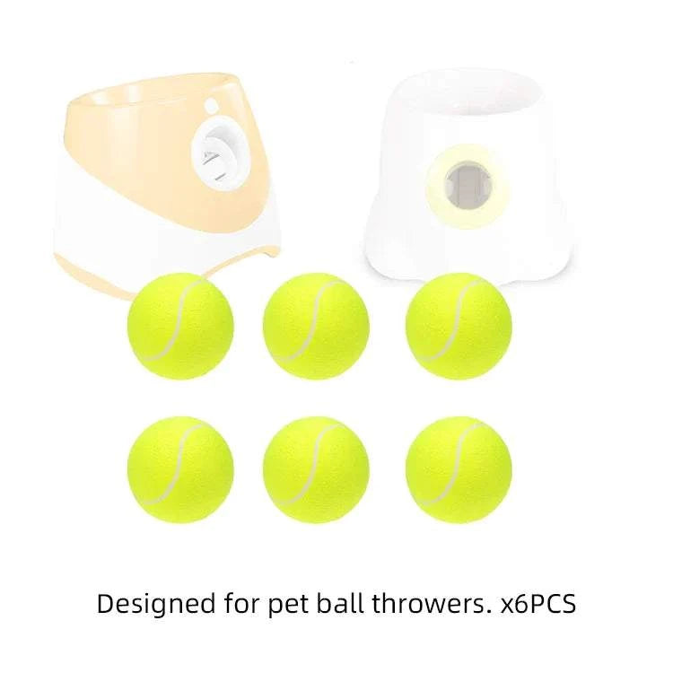 6 PCS 5cm Tennis Balls for Dog Launcher - Elastic & Durable Dog Toy Set