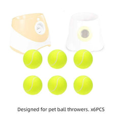 6 PCS 5cm Tennis Balls for Dog Launcher - Elastic & Durable Dog Toy Set