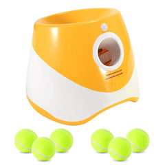 "Automatic dog tennis ball launcher for interactive play"