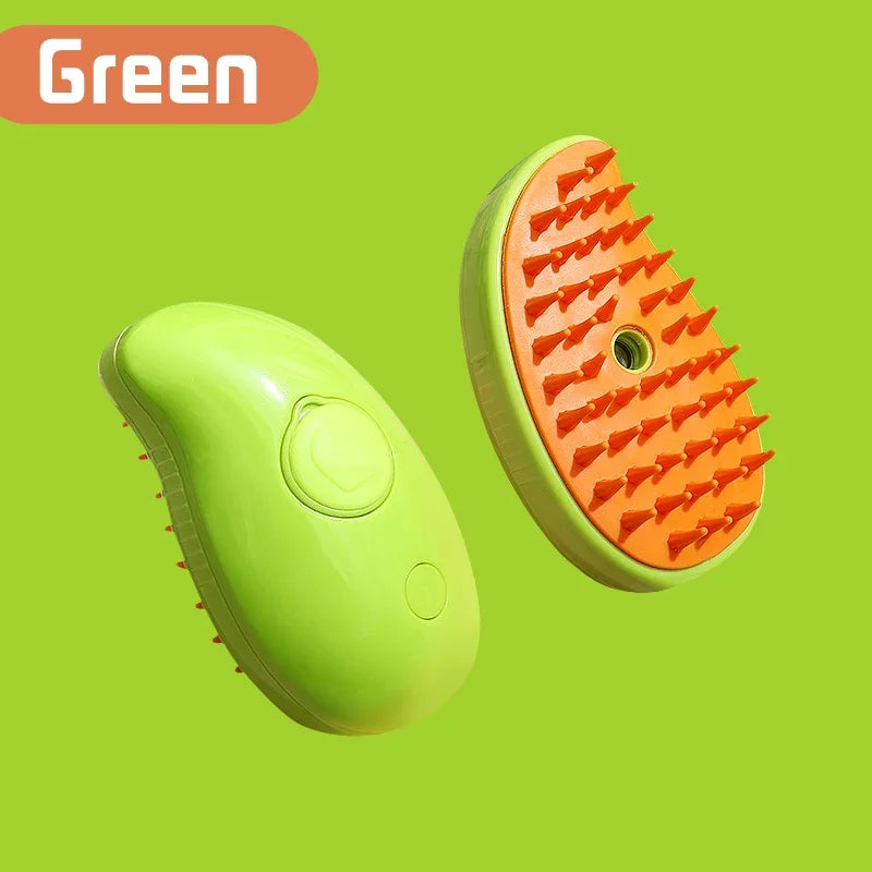 "3-in-1 pet spray massage brush for grooming cats and dogs with steam spray"