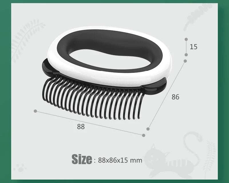 "7-in-1 pet grooming tool for cats and dogs, combining shedding control and hair removal features"