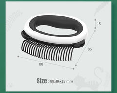 "7-in-1 pet grooming tool for cats and dogs, combining shedding control and hair removal features"