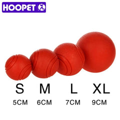 "HOOPET rubber ball dog toy in red color, designed for durable play"