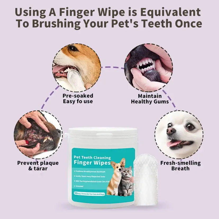 Pet Finger Toothbrush Wipes My Store