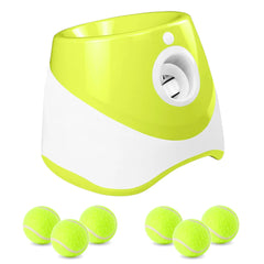 "Automatic dog tennis ball launcher for interactive play"