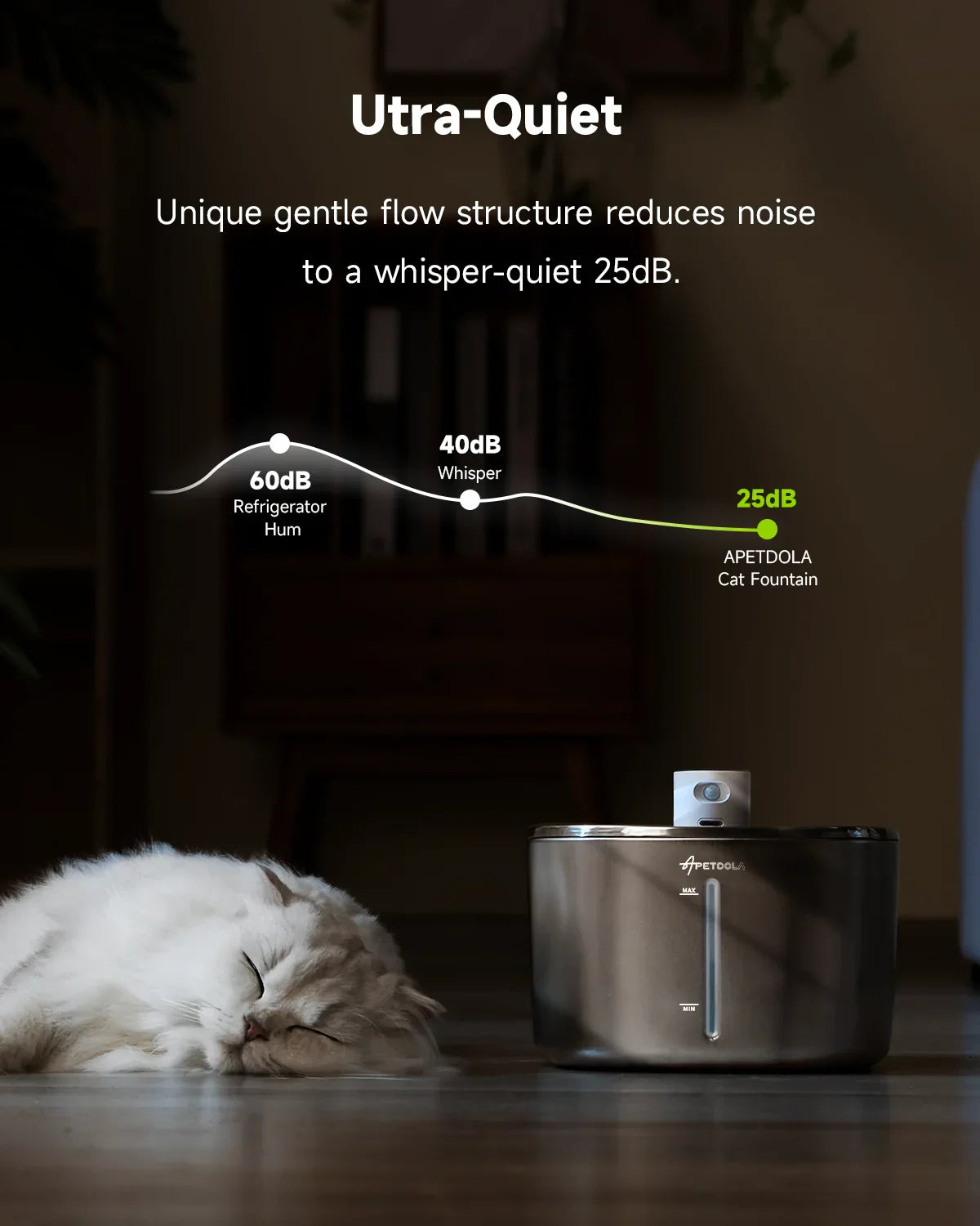 "APETDOLA 4L wireless cat water fountain with auto sensor for fresh automatic dog water bowl  pet drinking water"