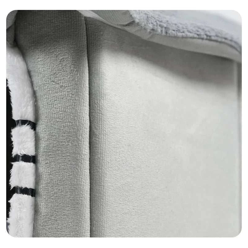 Soft pet bed tent house with plush cushion detail.