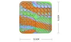 Silicone pet lick mat for dogs, slow feeder and bath distraction tool with strong suction.