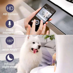 Smart WiFi pet feeder with HD camera and remote control, 12L capacity.
