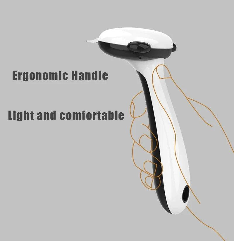 "7-in-1 pet grooming tool for cats and dogs, combining shedding control and hair removal features"