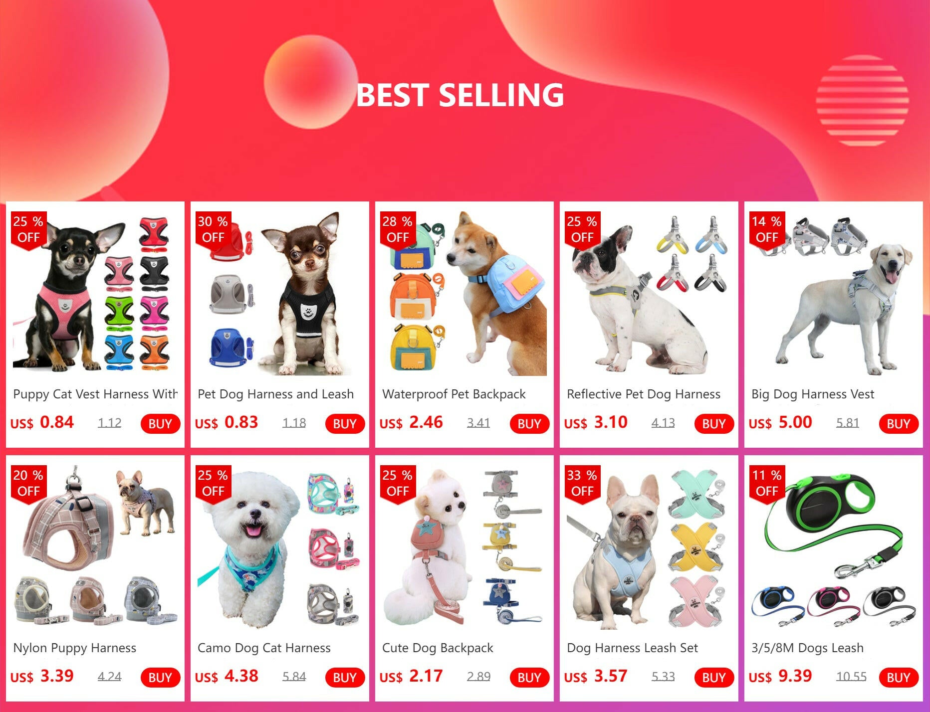 Adjustable Dog Harness Leash Set with reflective design for small and medium dogs, perfect for French Bulldogs and Yorkies.