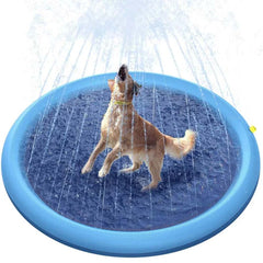 150cm Pet Play Splash Mat with water spray, suitable for kids and dogs in outdoor settings.