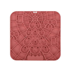 Silicone pet lick mat for dogs with tree design, slow feeder and bath distraction tool.