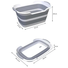 Folding Pet Bath Tub with drainage hole for dogs and cats, portable and lightweight.
