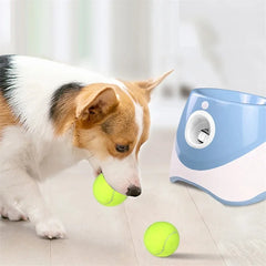 "Automatic dog tennis ball launcher for interactive play"