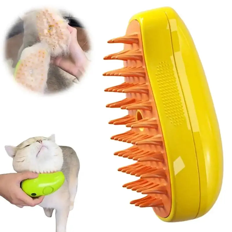 "Electric pet grooming brush with soft silicone bristles and water spray for cats"water spray & silicone bristles