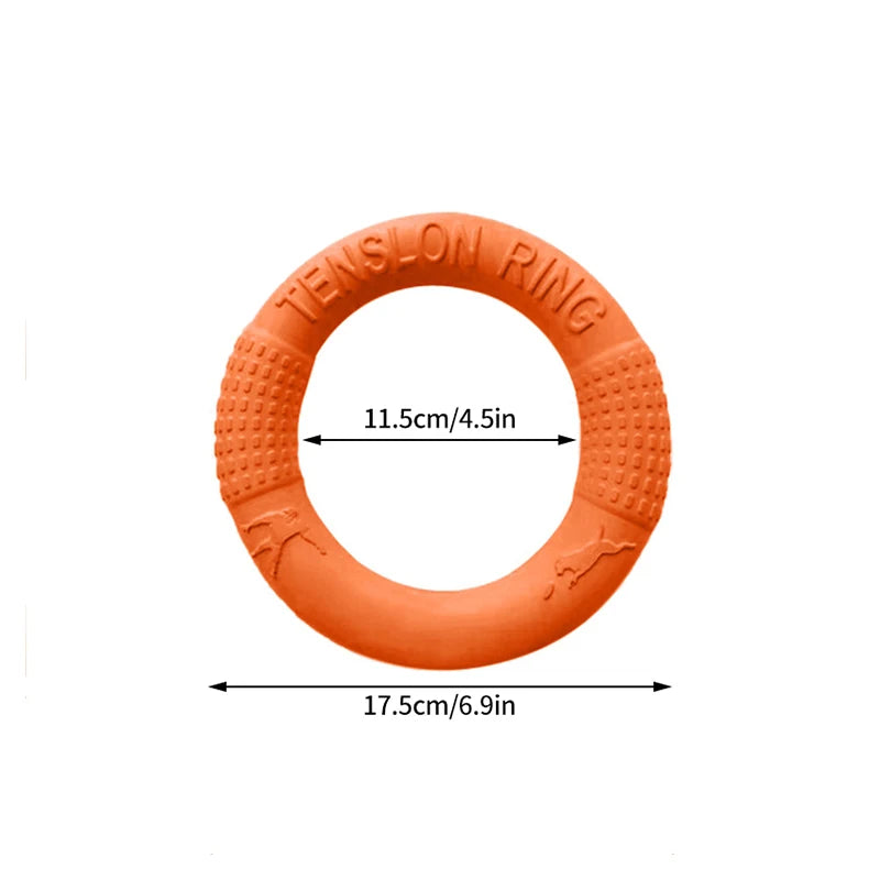 "Interactive dog training ring puller flying disk toy for outdoor play"