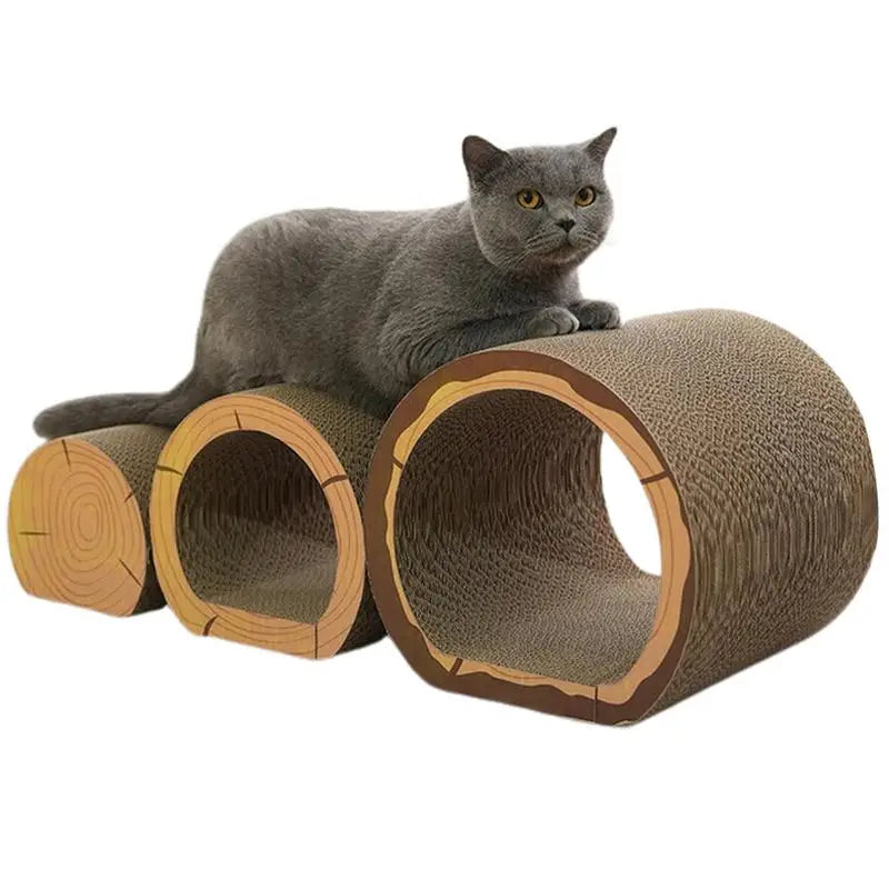 "3-piece multifunctional scratching post and tunnel set for cats"