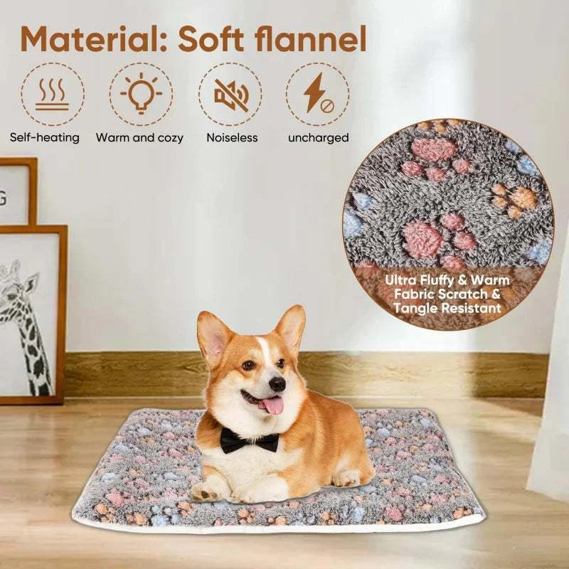 Flannel thickened dog bed mat for winter warmth and comfort, suitable for pets.