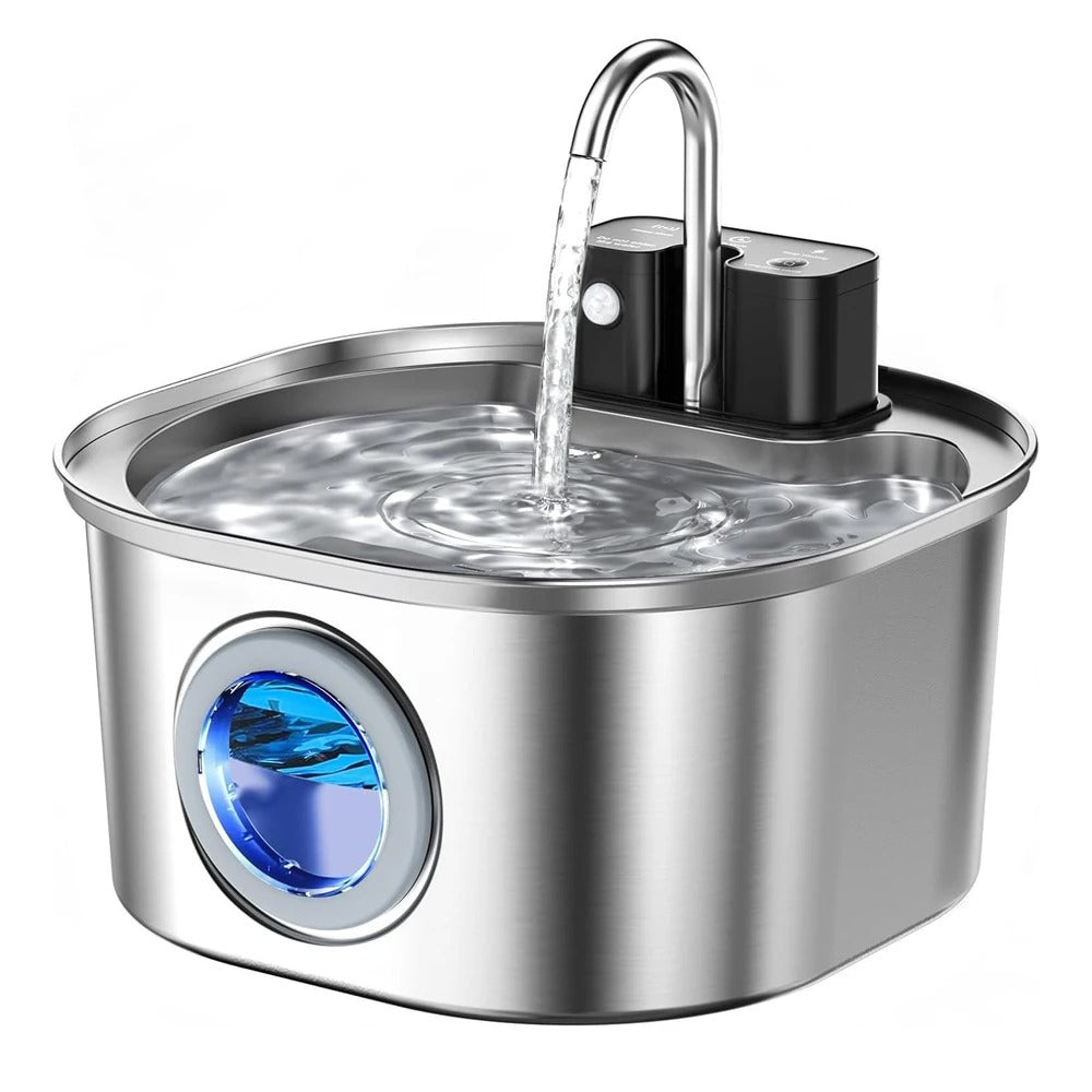 3L Wireless Stainless Steel Cat Water Fountain – Rechargeable & Motion Sensor