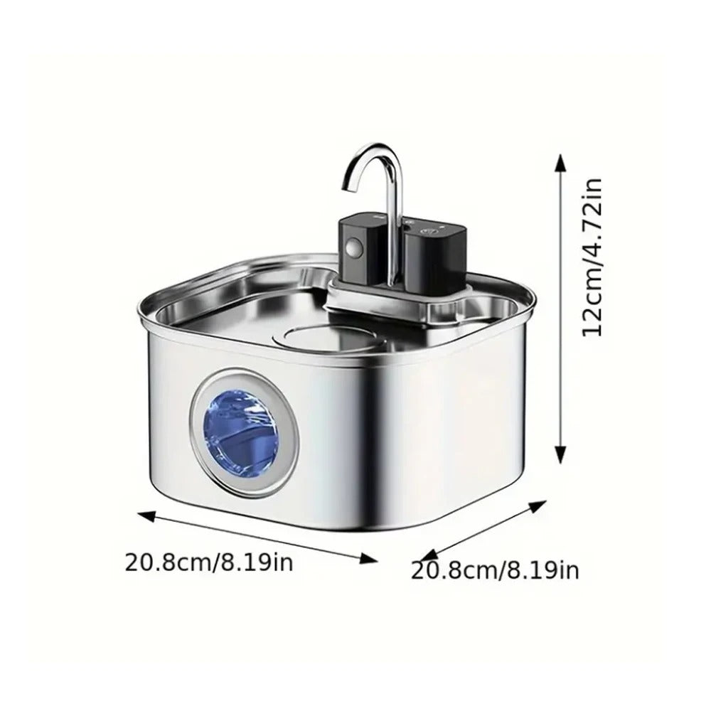 3L Wireless Stainless Steel Cat Water Fountain – Rechargeable & Motion Sensor